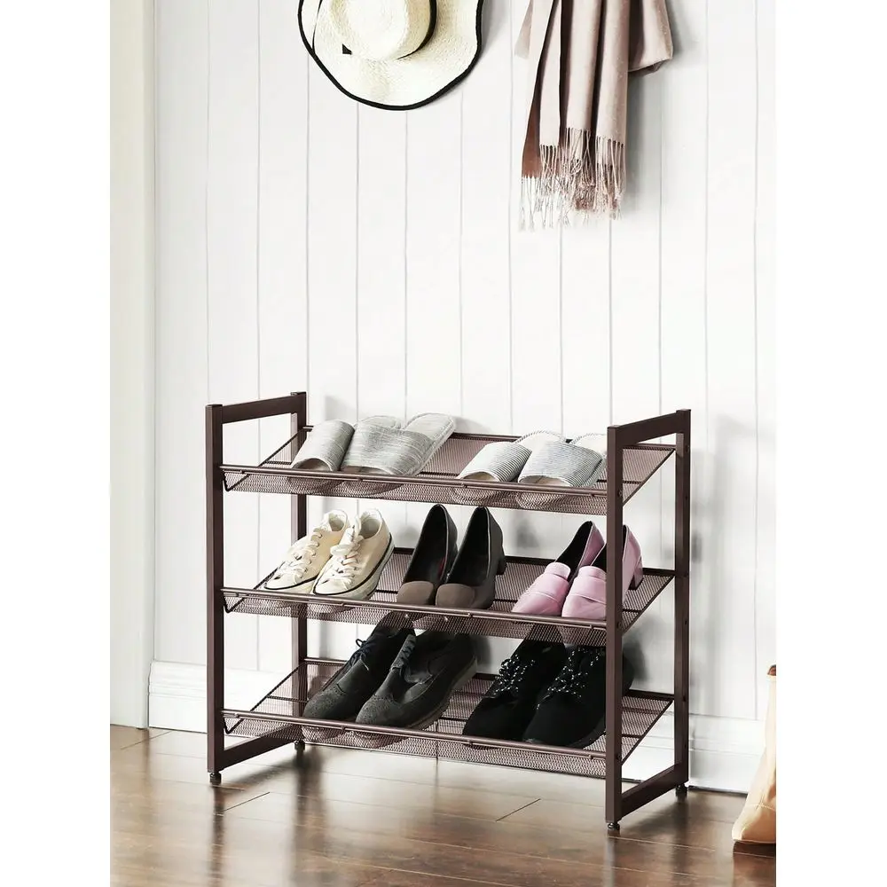 3Tier Shoe Rack Storage, Adjustable Metal Mesh Shoe Rack Organizer Stand, Flat Or Angled Stackable Shoe Rack Shelf For 912 Pair
3Tier Shoe Rack Storage, Adjustable Metal Mesh Shoe Rack Organizer Stand, Flat Or Angled Stackable Shoe Rack Shelf For 912 Pair