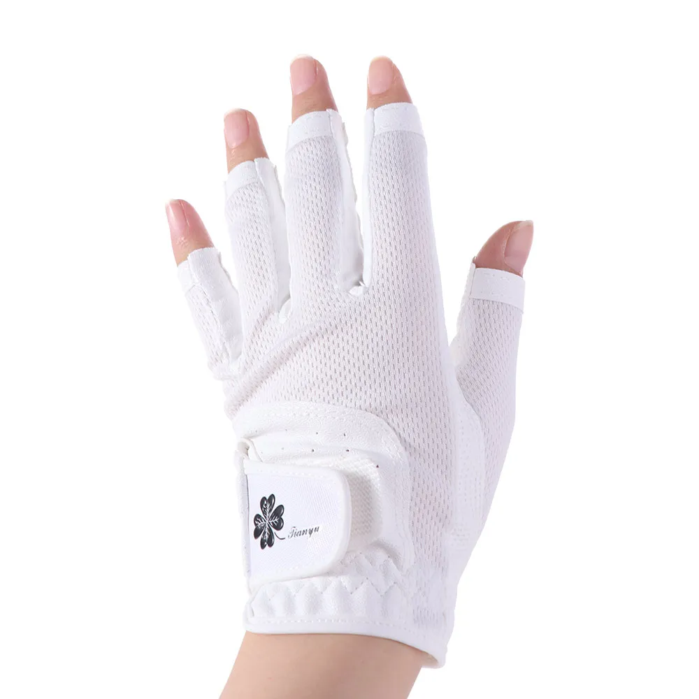 Comfortable Women's Sport Gloves Fingerless Non-slip Ladies Golf Gloves Mesh Left Right Hand Fingerless Golf Gloves
Comfortable Women's Sport Gloves Fingerless Non-slip Ladies Golf Gloves Mesh Left Right Hand Fingerless Golf Gloves