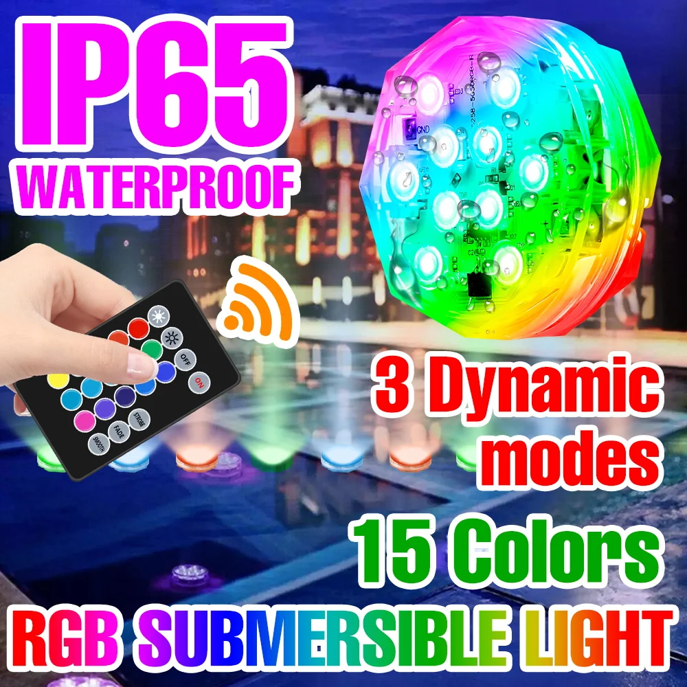 RGB Submersible Lamp LED Underwater Light Outdoors Swimming Pool Party Garden Halloween Pond Fountain Vase Decoration Lighting
RGB Submersible Lamp LED Underwater Light Outdoors Swimming Pool Party Garden Halloween Pond Fountain Vase Decoration Lighting