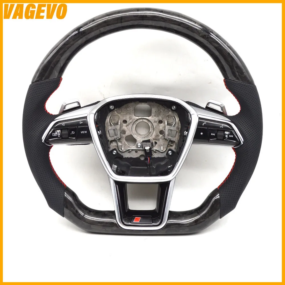 Carbon Fiber Sports Steering Wheel, Red Stitching, perforated Leather, Multi-function,For Audi A6 C8 RS LOGO
Carbon Fiber Sports Steering Wheel, Red Stitching, perforated Leather, Multi-function,For Audi A6 C8 RS LOGO