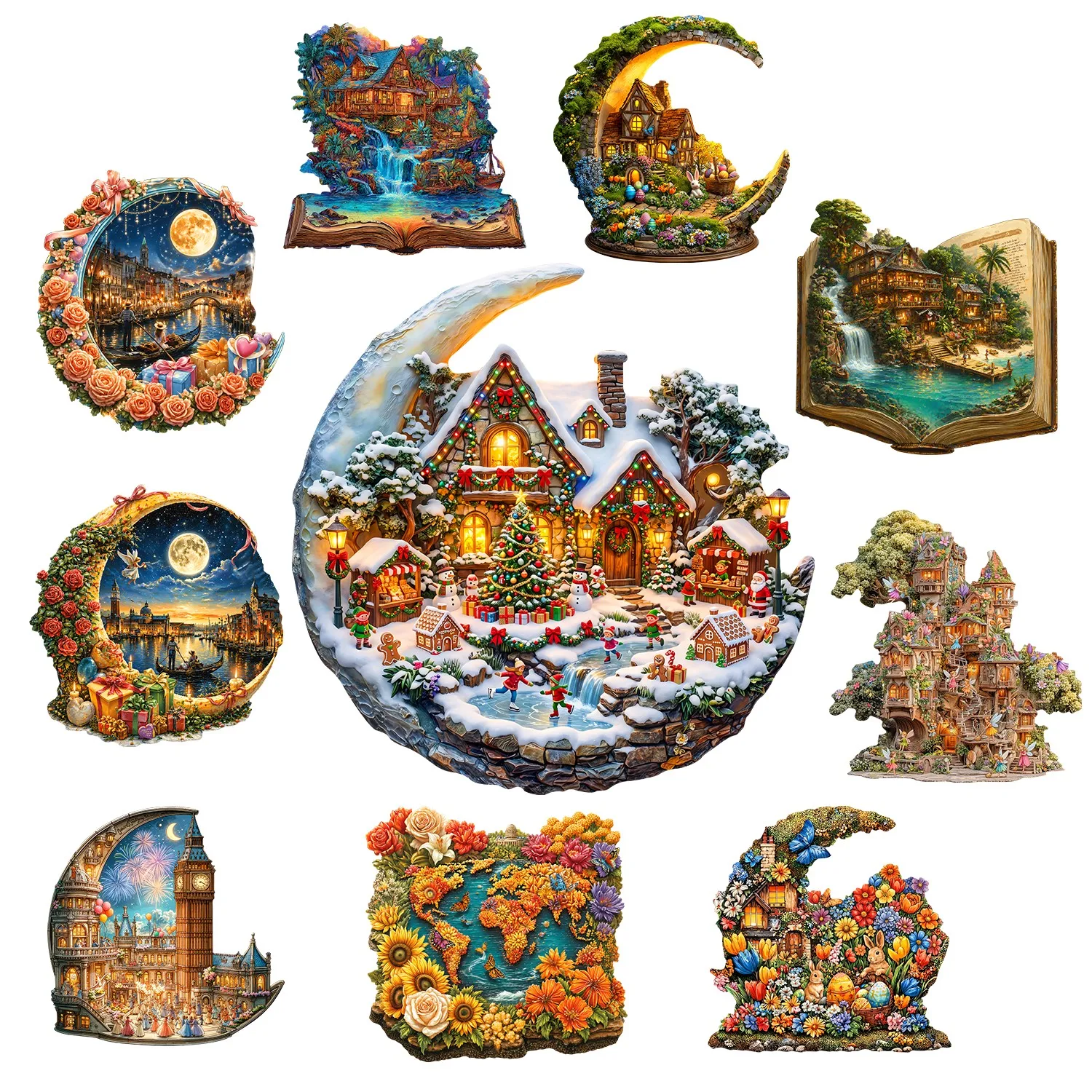 Snowy Village Theme Flat Wooden Puzzle Gift Toy Gift For Teen Kid Holiday Season Gift for Teens and Kids
Snowy Village Theme Flat Wooden Puzzle Gift Toy Gift For Teen Kid Holiday Season Gift for Teens and Kids