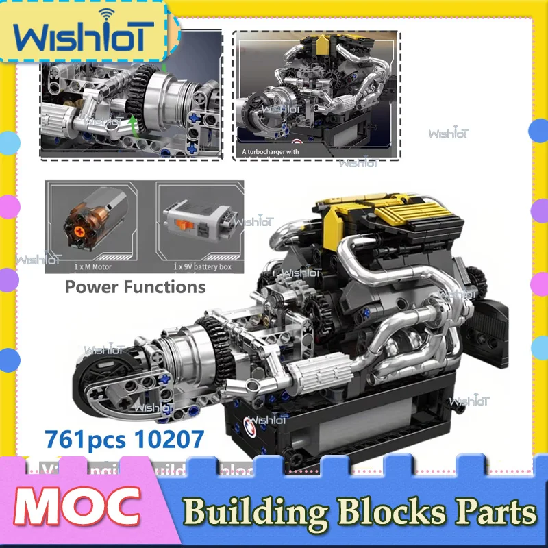 761pcs 10207 Supercar V8 Engine Simulation Model Technical Building Blocks Parts With Motor Driven Car Toys Bricks Accessory
761pcs 10207 Supercar V8 Engine Simulation Model Technical Building Blocks Parts With Motor Driven Car Toys Bricks Accessory