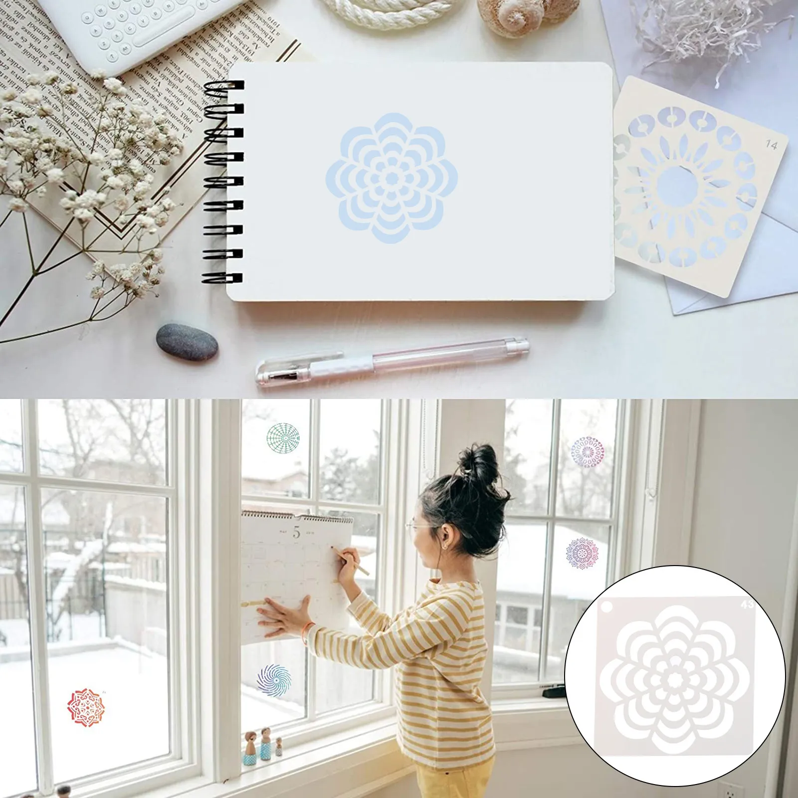 56pcs Painting Template Reusable Plastic Mandala Stencils For Diy Crafts Drawing Template Scrapbooking Stencil Set
56pcs Painting Template Reusable Plastic Mandala Stencils For Diy Crafts Drawing Template Scrapbooking Stencil Set