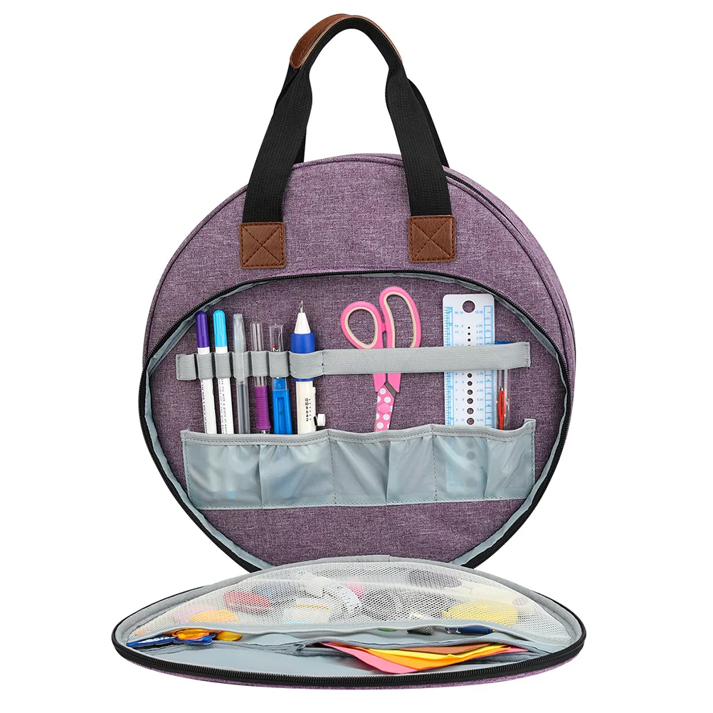 Embroidery Kits Bag 600D Oxford Fabric Large Circular Opening Elastic Loops Zipper Pocket Tool Container Storage Pouch Tote Bag
Embroidery Kits Bag 600D Oxford Fabric Large Circular Opening Elastic Loops Zipper Pocket Tool Container Storage Pouch Tote Bag