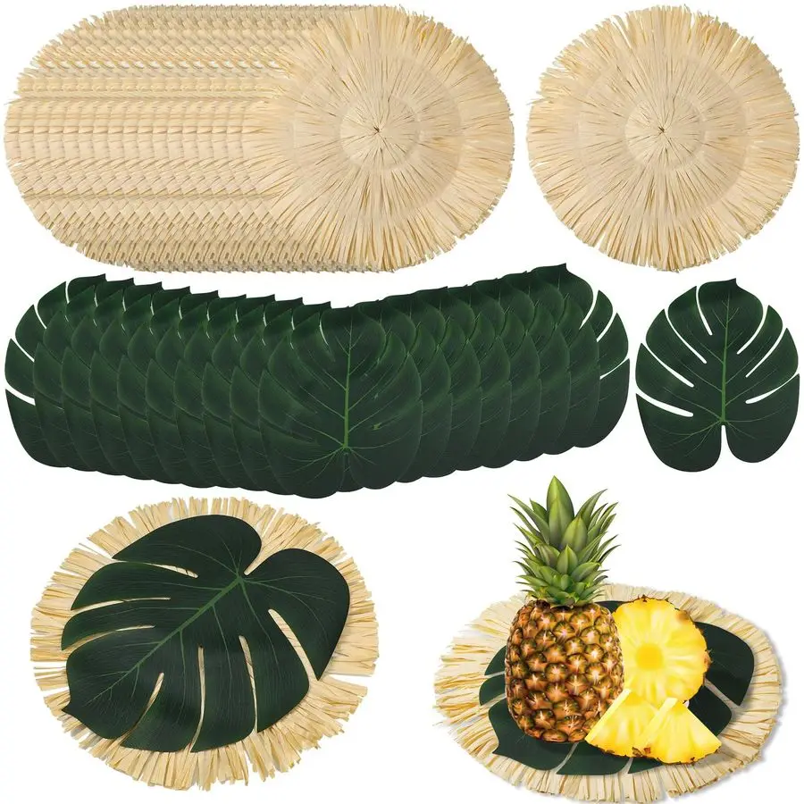 Luau Placemats and Palm Placemat, Round Luau Fringe Place Mats Tropical Palm Leaf Place Mats Bulk Summer Hawaiian Plate Chargers
Luau Placemats and Palm Placemat, Round Luau Fringe Place Mats Tropical Palm Leaf Place Mats Bulk Summer Hawaiian Plate Chargers