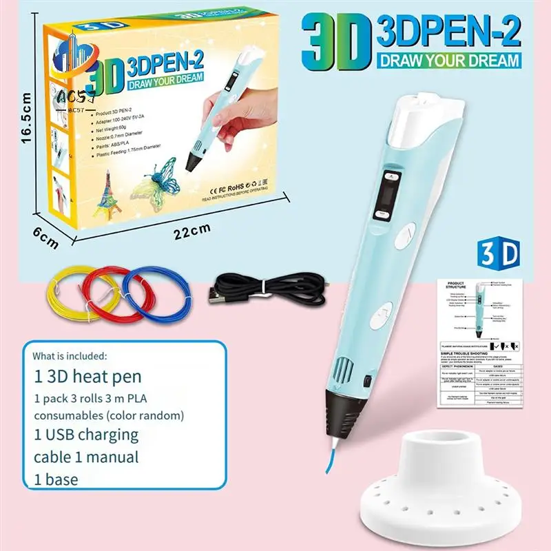 AC57-3D Printing Pen DIY Painting Children Fun Camouflage With LCD Screen Compatible PLA Filament 3D Printing Pen
AC57-3D Printing Pen DIY Painting Children Fun Camouflage With LCD Screen Compatible PLA Filament 3D Printing Pen