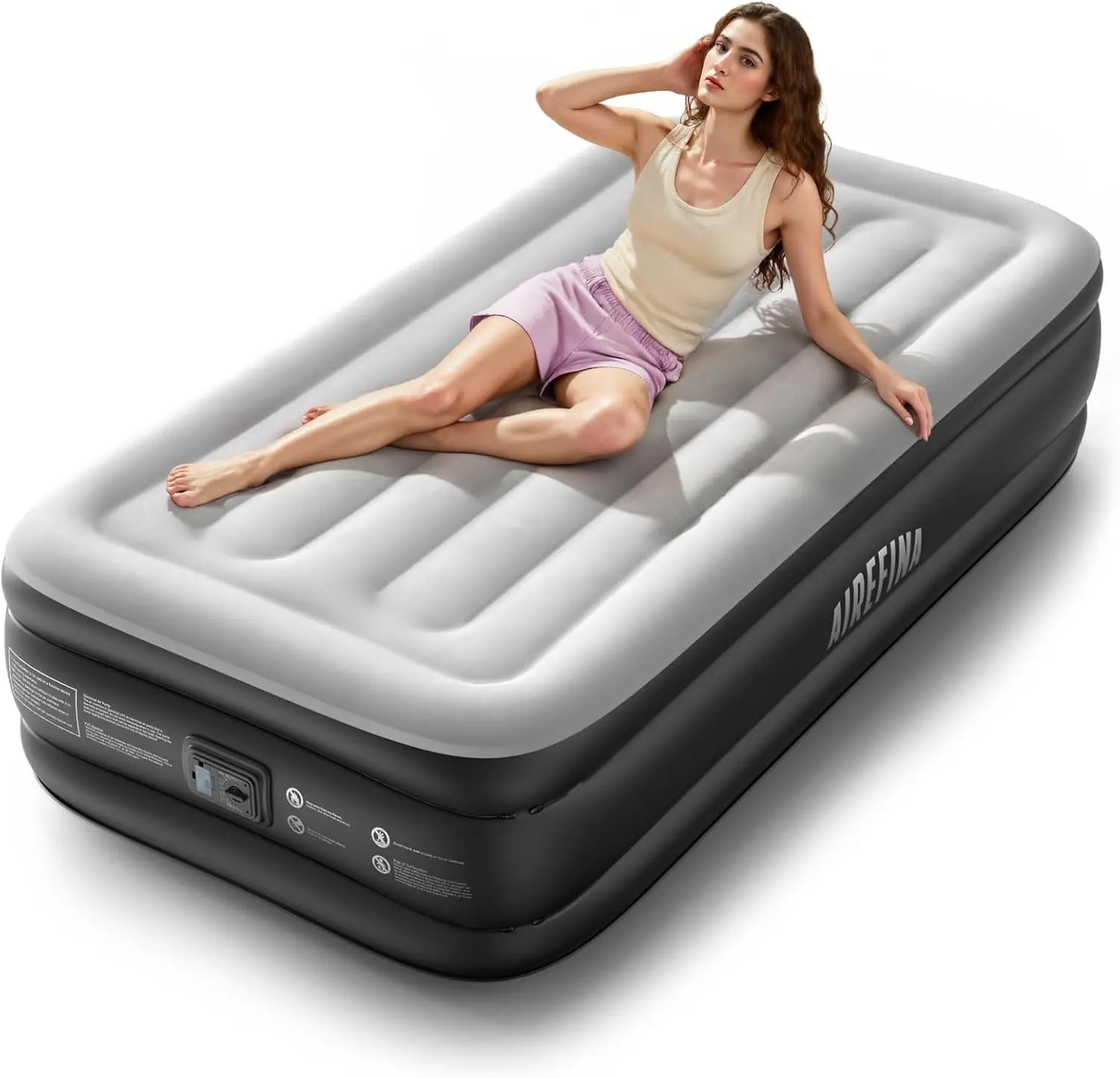 Twin Air Mattress with Built-in Pump, 18" Raised Inflatable Bed, Fast 2-Min Self-Inflation, Comfortable for Home Guest &
Twin Air Mattress with Built-in Pump, 18" Raised Inflatable Bed, Fast 2-Min Self-Inflation, Comfortable for Home Guest &