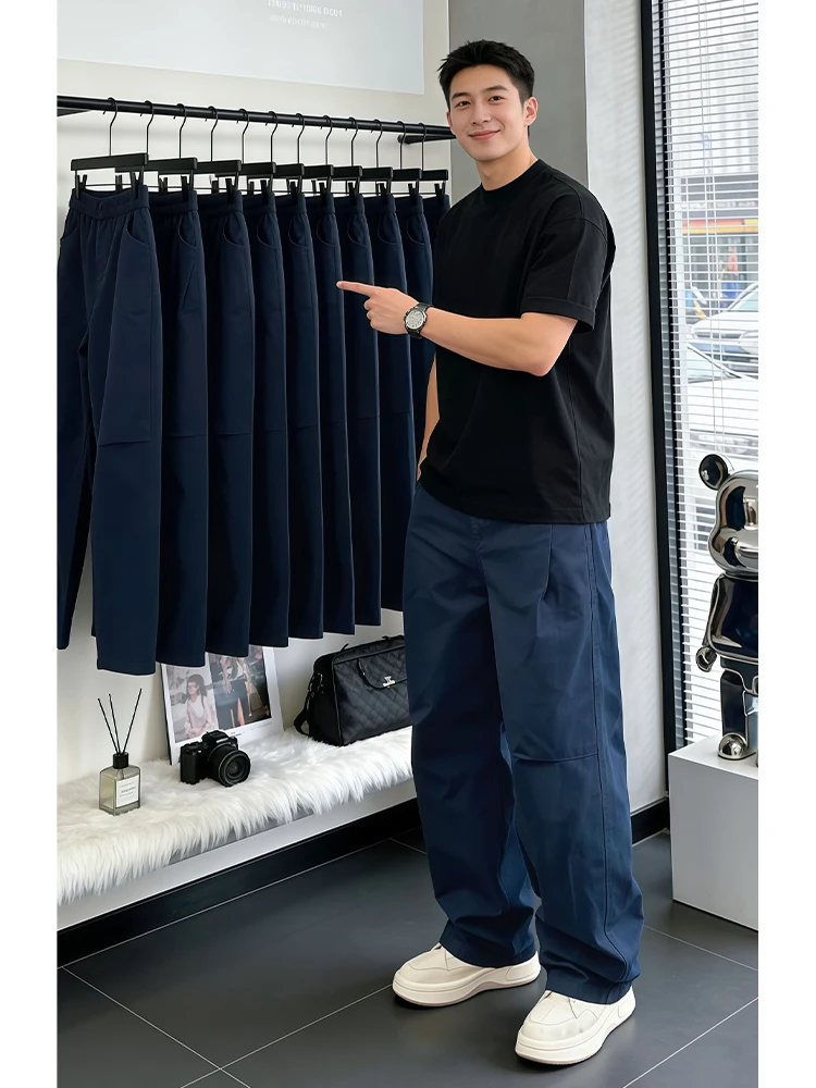 Свободные прямые брюки в американском стиле, синие, мужские, летние, тонкие, рабочие, с отворотами, повседневные, длинные, свободного кроя, с прямыми штанинами
Свободные прямые брюки в американском стиле, синие, мужские, летние, тонкие, рабочие, с отворотами, повседневные, длинные, свободного кроя, с прямыми штанинами