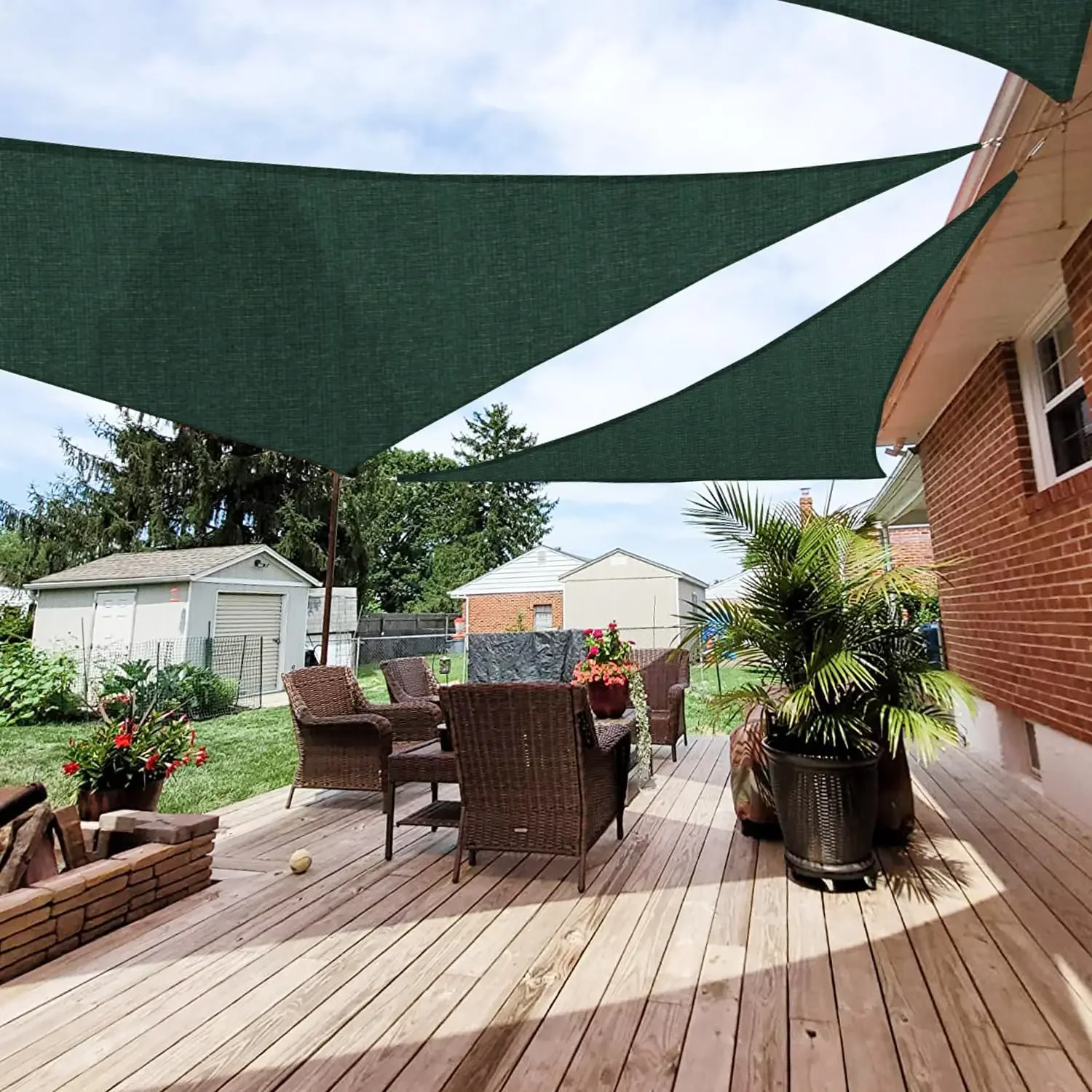 20ft X 20ft X 20ft Triangle HDPE Sun Shade Sail Canopy For Patio Deck Backyard Outdoor Shading
20ft X 20ft X 20ft Triangle HDPE Sun Shade Sail Canopy For Patio Deck Backyard Outdoor Shading