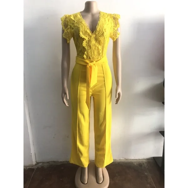 Elegant Women's Jumpsuit Lace Splice Sleeveless Sporty Individual Line Design Comfortable One-Piece Swimsuit Summer 2025 New
Elegant Women's Jumpsuit Lace Splice Sleeveless Sporty Individual Line Design Comfortable One-Piece Swimsuit Summer 2025 New