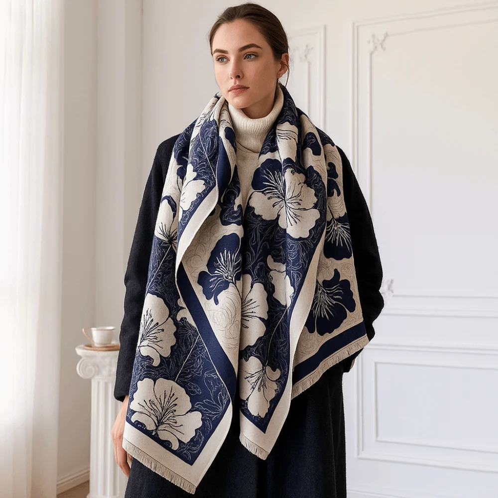 Cozy Leaf Pattern Imitation Cashmere Scarf Warm Coldproof Fringe Shawl Windproof Soft Pashmina Shawl for Winter Season
Cozy Leaf Pattern Imitation Cashmere Scarf Warm Coldproof Fringe Shawl Windproof Soft Pashmina Shawl for Winter Season