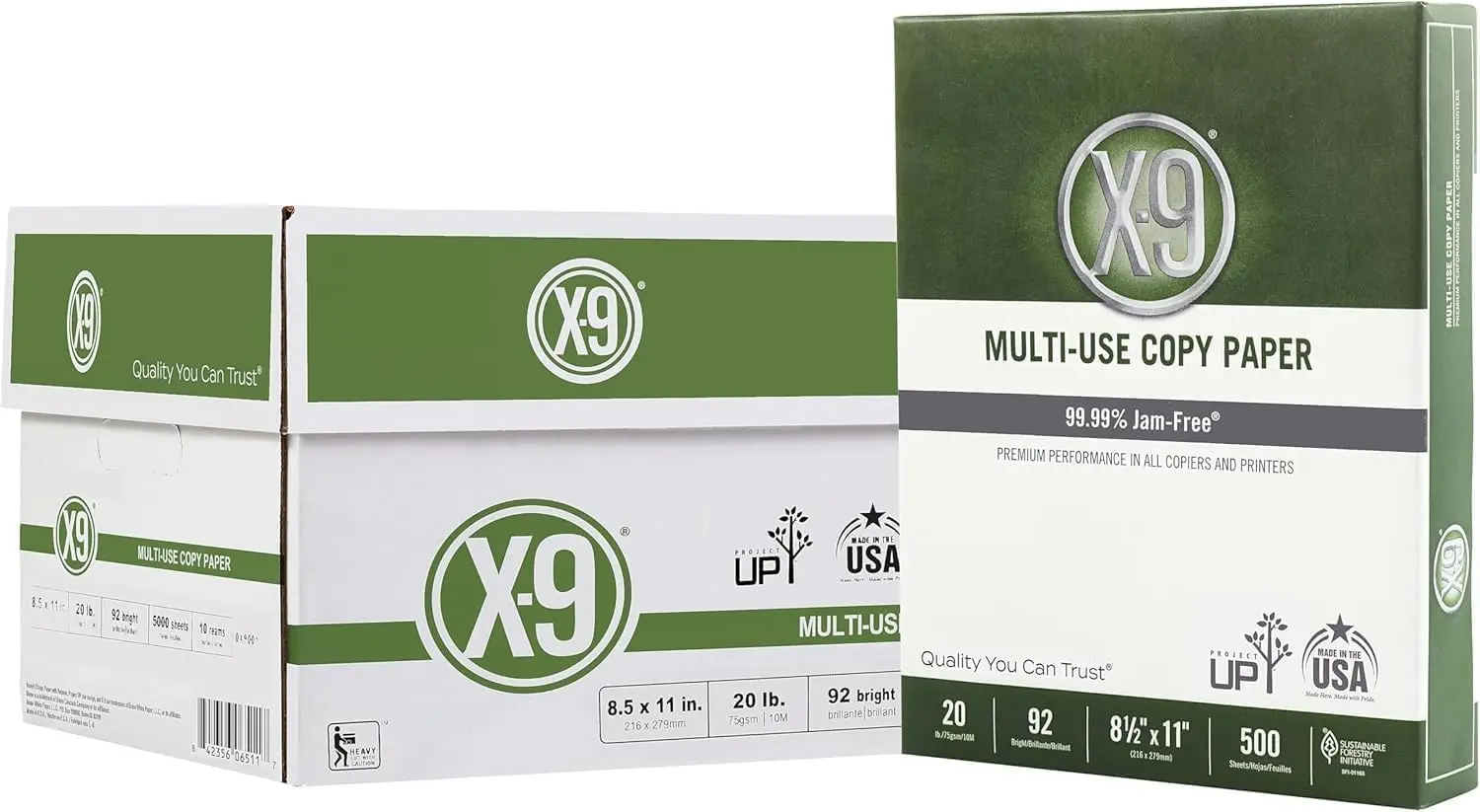 8.5"x11" Letter Copy Paper, 10 Reams, 5000 Sheets, 92 Brightness, 20 lb, Jam-Free
8.5"x11" Letter Copy Paper, 10 Reams, 5000 Sheets, 92 Brightness, 20 lb, Jam-Free