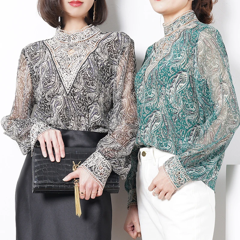 Новинка: Женская шелковая блузка Ele Commuter Sle с вышивкой, длинным рукавом, цветочным принтом и воротником-стойкой для весны и лета
Новинка: Женская шелковая блузка Ele Commuter Sle с вышивкой, длинным рукавом, цветочным принтом и воротником-стойкой для весны и лета