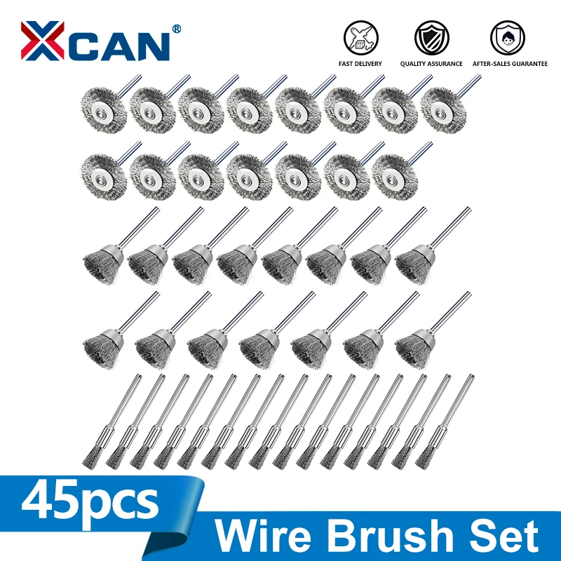 XCAN 45pcs Wire Wheel Cup Brush Set Stainless Steel Polishing Brush For Mini Dremel Rotary Tools Metal Rust Removal Brush Set
XCAN 45pcs Wire Wheel Cup Brush Set Stainless Steel Polishing Brush For Mini Dremel Rotary Tools Metal Rust Removal Brush Set