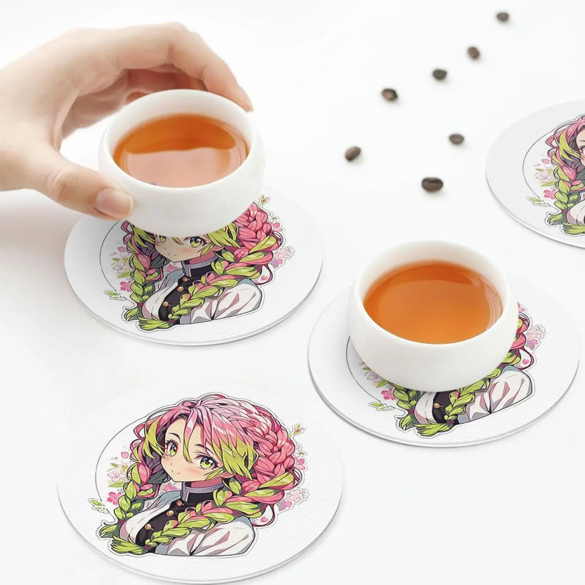 Подставки Mitsuri Kanroji And Iguro Obanai, кухонные салфетки, нескользящие изоляционные коврики для чашек, кофейные коврики, подушечки для посуды, набор из 4 шт.
Подставки Mitsuri Kanroji And Iguro Obanai, кухонные салфетки, нескользящие изоляционные коврики для чашек, кофейные коврики, подушечки для посуды, набор из 4 шт.