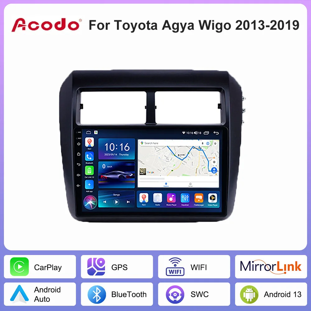 Acodo For Toyota Agya Wigo 2013-2019 Car Stereo Multimedia wireless Carplay Android Auto Support different languages GPS
Acodo For Toyota Agya Wigo 2013-2019 Car Stereo Multimedia wireless Carplay Android Auto Support different languages GPS