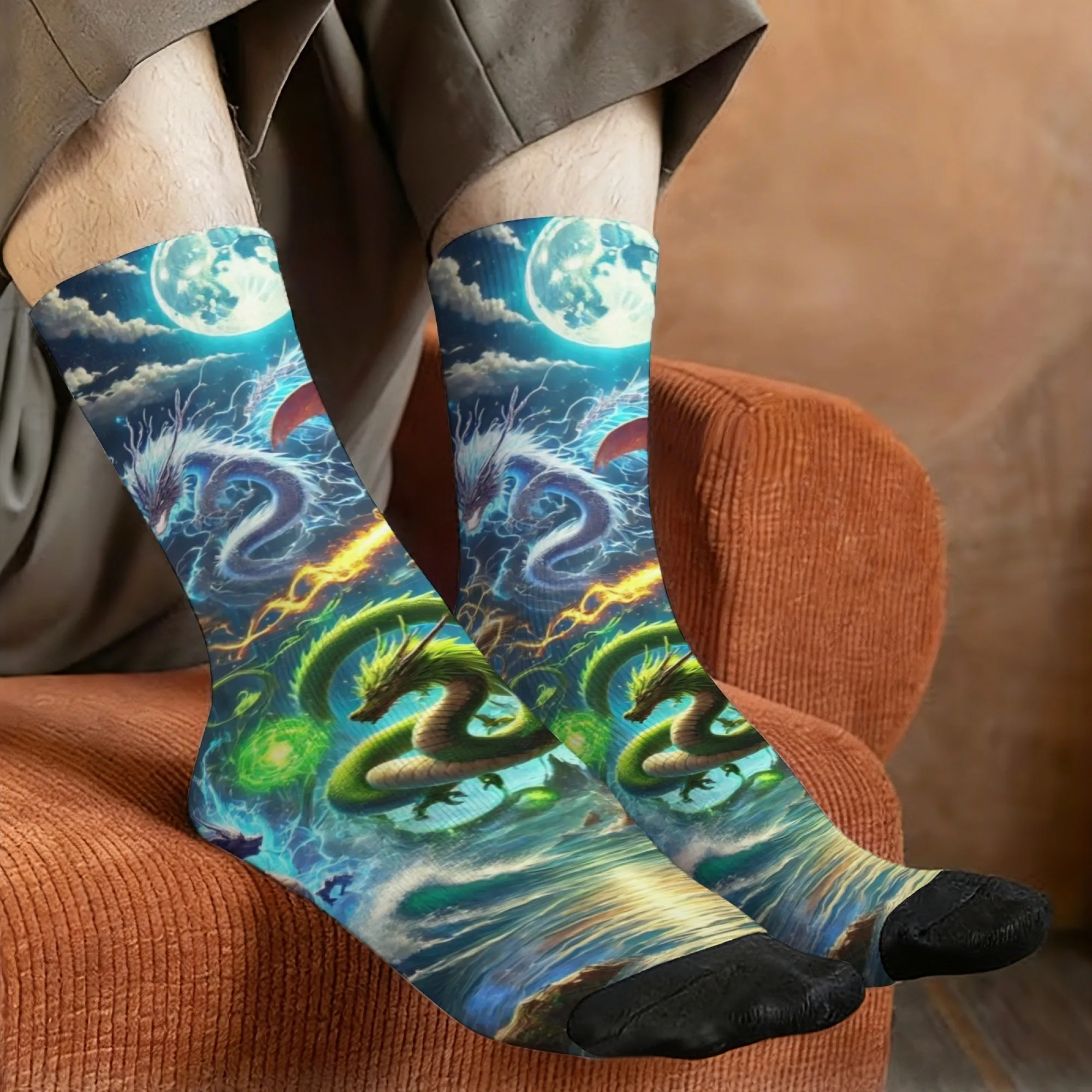 Мужские носки с принтом «Танец дракона», в стиле ретро-мифологии Харадзюку, повседневные, удобные и дышащие, подарочные носки
Мужские носки с принтом «Танец дракона», в стиле ретро-мифологии Харадзюку, повседневные, удобные и дышащие, подарочные носки