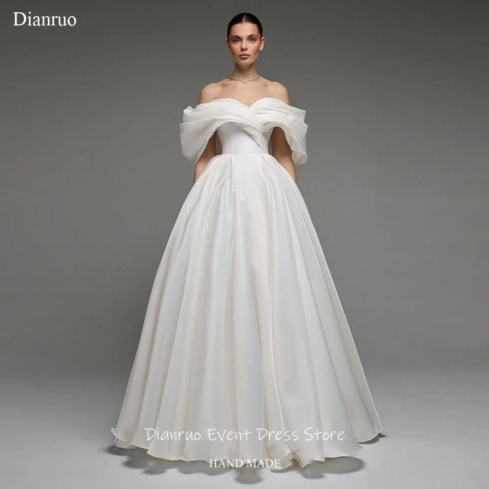Dianruo A Line Maxi Wedding Dress Satin Lace Up Back Vestido De Noiva Off Shoulder Minimalist Bridal Evening Dress Customized
Dianruo A Line Maxi Wedding Dress Satin Lace Up Back Vestido De Noiva Off Shoulder Minimalist Bridal Evening Dress Customized
