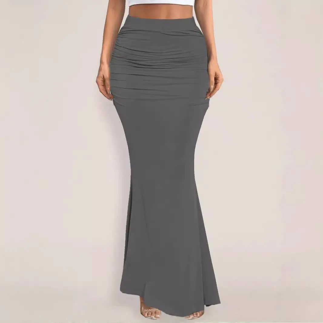 Women's Summer Skirt Long Ruffle Skirts Maxi Ruched Waist Pencil Skirt High Waist Beige Skirt Black Gray Stretch Fabric Woman
Women's Summer Skirt Long Ruffle Skirts Maxi Ruched Waist Pencil Skirt High Waist Beige Skirt Black Gray Stretch Fabric Woman