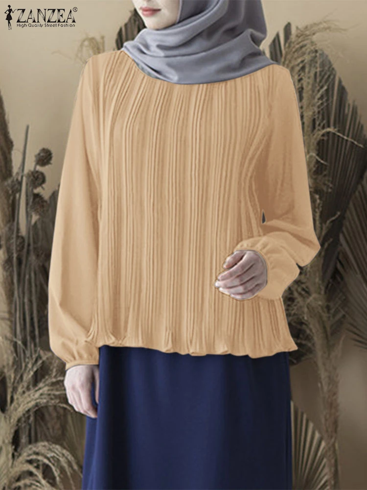 ZANZEA Hijab O Neck Casual Blusas Muslim Modest Fashion Elegant Women Tops Eid Mubarak Islamic Long Sleeve Pleated Blouses
ZANZEA Hijab O Neck Casual Blusas Muslim Modest Fashion Elegant Women Tops Eid Mubarak Islamic Long Sleeve Pleated Blouses