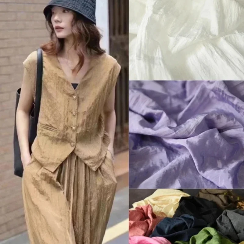 Summer Pleated Fabric Lightweight Breathable Dress Jacket Pants Fashion Designer Clothing Cloth for Diy Sew By Meter
Summer Pleated Fabric Lightweight Breathable Dress Jacket Pants Fashion Designer Clothing Cloth for Diy Sew By Meter