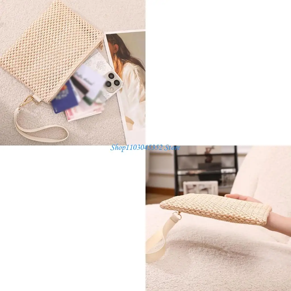 Многоцелевой тканый соломенный клатч для пляжного отдыха. Женская соломенная маленькая сумочка с ремешком на молнии.
Многоцелевой тканый соломенный клатч для пляжного отдыха. Женская соломенная маленькая сумочка с ремешком на молнии.