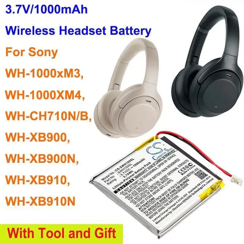 Cameron Sino 1000mAh Battery LIS1662HNPC for Sony WH-1000xM3, WH-1000XM4, WH-CH710N/B, WH-XB900, WH-XB900N
Cameron Sino 1000mAh Battery LIS1662HNPC for Sony WH-1000xM3, WH-1000XM4, WH-CH710N/B, WH-XB900, WH-XB900N