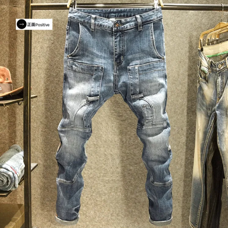 Four Seasons Men's Hole Pacthed Jeans Pants Korean Casual Trendy New Fashion Straight Skinny Vintage Denim Trousers Streetwear
Four Seasons Men's Hole Pacthed Jeans Pants Korean Casual Trendy New Fashion Straight Skinny Vintage Denim Trousers Streetwear