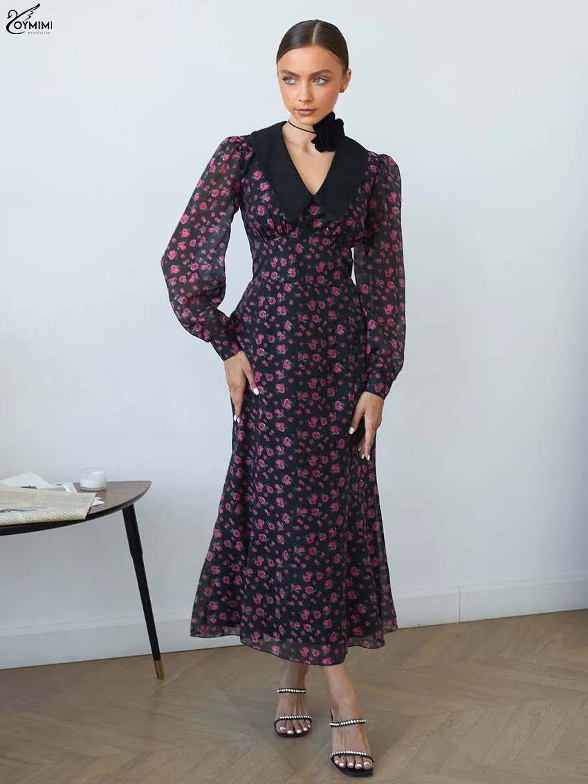 Oymimi Fashion Black Print Dresses For Women Elegant Lace Long Sleve High Waist Dresses Casual Straight Mid-Calf Dress Female
Oymimi Fashion Black Print Dresses For Women Elegant Lace Long Sleve High Waist Dresses Casual Straight Mid-Calf Dress Female