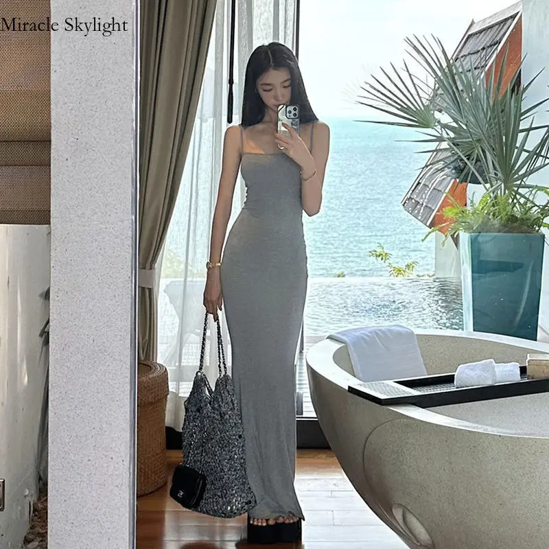 Instagram Women's One Line Neck SuSpender With Backless Yi Mengling Matching Pure Desire Style Slim Fit Waist Length Dress
Instagram Women's One Line Neck SuSpender With Backless Yi Mengling Matching Pure Desire Style Slim Fit Waist Length Dress