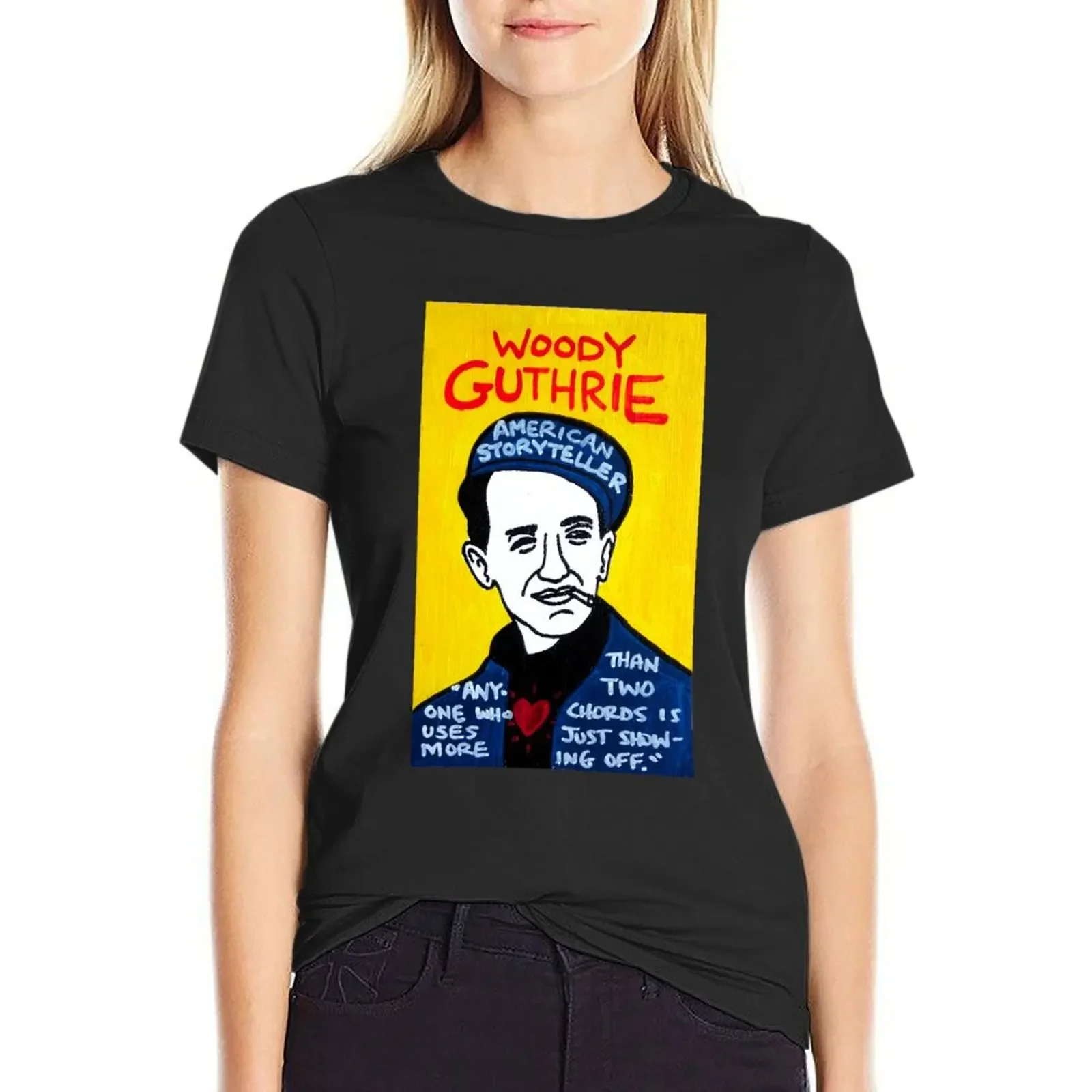 Woody Guthrie Folk Art T-Shirt animal prinfor blanks hippie clothes Women's tee shirt
Woody Guthrie Folk Art T-Shirt animal prinfor blanks hippie clothes Women's tee shirt