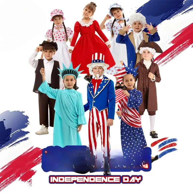 Wholesale Kids Independence Day Cosplay Costume Boys Girls Role Play Suit Kindergarten Star Clothes Halloween Carnival Party
Wholesale Kids Independence Day Cosplay Costume Boys Girls Role Play Suit Kindergarten Star Clothes Halloween Carnival Party