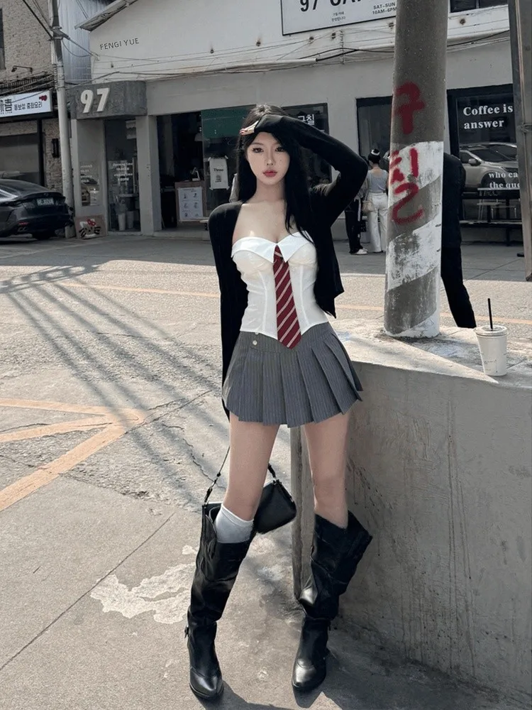 SYJ Shuyijia plus Size Sexy Strapless Top And High Waist A-Line Skirt Set Korean Style Slim Fit Summer Fashion Ensemble
SYJ Shuyijia plus Size Sexy Strapless Top And High Waist A-Line Skirt Set Korean Style Slim Fit Summer Fashion Ensemble