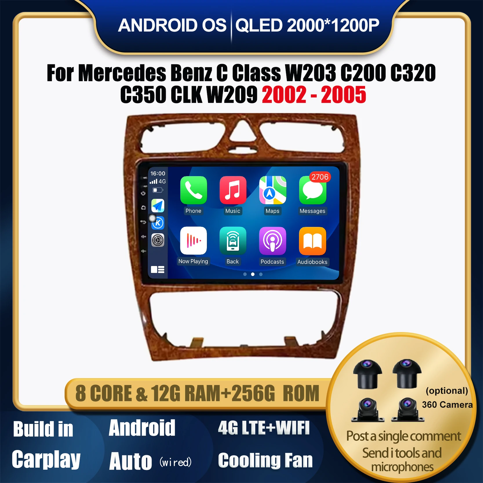 Android 14 For Mercedes Benz C Class W203 C200 C320 C350 CLK W209 2002 - 2005 Car Radio GPS Navi Multimedia Player Car Accessory
Android 14 For Mercedes Benz C Class W203 C200 C320 C350 CLK W209 2002 - 2005 Car Radio GPS Navi Multimedia Player Car Accessory