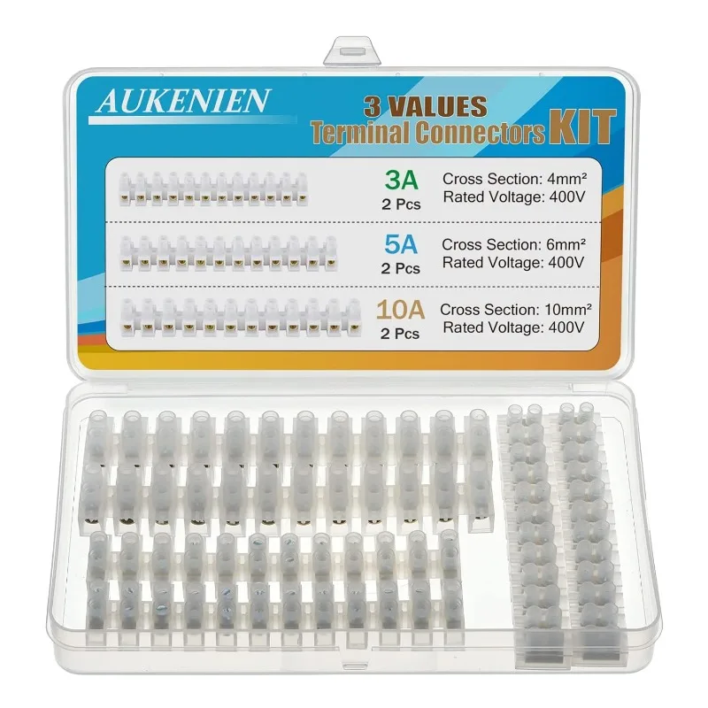 AUKENIEN 3Values 6Pcs Electrical Junction Block Kit 3A 5A 10A Terminal Block Connector for Electrical Connection
AUKENIEN 3Values 6Pcs Electrical Junction Block Kit 3A 5A 10A Terminal Block Connector for Electrical Connection