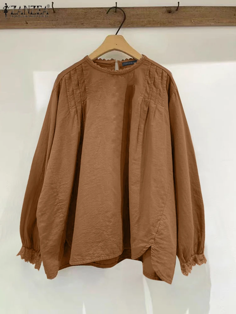 ZANZEA Women Lace Stitching Tops Holiday Solid Color Blouse Vintage Summer Pleating Tunics Casual Loose 2025 Long Sleeve Tunics
ZANZEA Women Lace Stitching Tops Holiday Solid Color Blouse Vintage Summer Pleating Tunics Casual Loose 2025 Long Sleeve Tunics