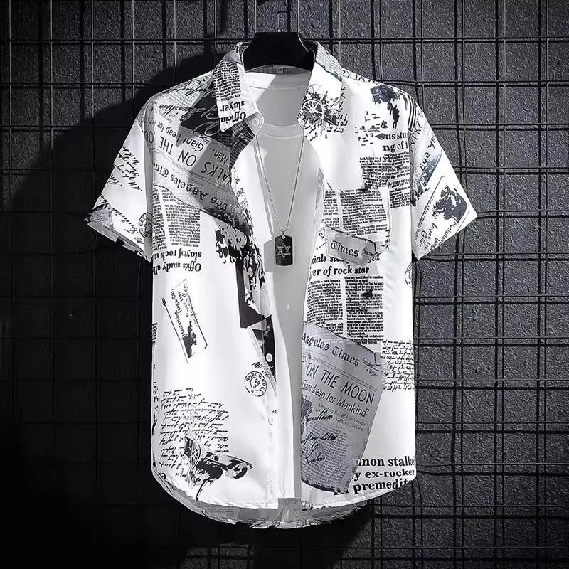 Hawaiian men's retro newspaper 3D print shirt for summer - patchwork street style Aloha short-sleeved cardigan
Hawaiian men's retro newspaper 3D print shirt for summer - patchwork street style Aloha short-sleeved cardigan