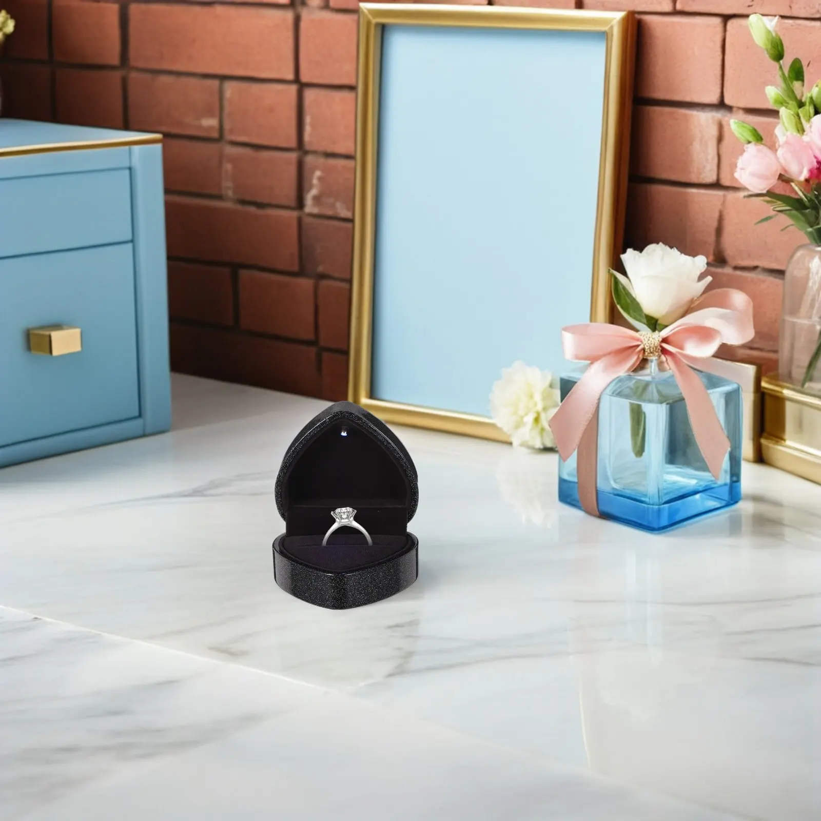 Коробочки для обручальных колец в форме сердца со светодиодной подсветкой, светящиеся футляры для украшений черного цвета для предложения руки и сердца
Коробочки для обручальных колец в форме сердца со светодиодной подсветкой, светящиеся футляры для украшений черного цвета для предложения руки и сердца