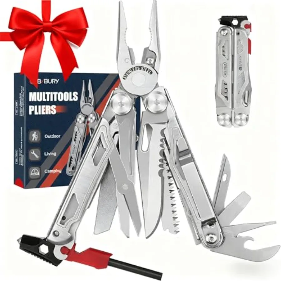 Multitool Pliers BI2038B Stainless Steel Multi Tool with Flint Window Breaker Scissors Back Clip Folding Pocket Multifunctional
Multitool Pliers BI2038B Stainless Steel Multi Tool with Flint Window Breaker Scissors Back Clip Folding Pocket Multifunctional