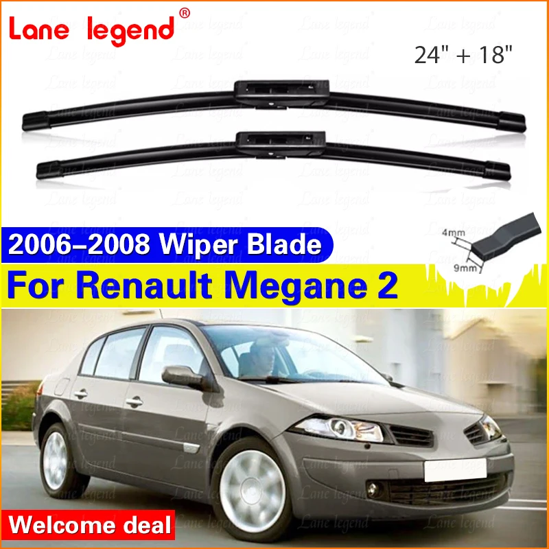 Wiper Blades For Renault Megane 2 MK2 2006-2008 Front Windshield Clean Window Windscreen Auto Parts Car Rain Brushes 24''+18''
Wiper Blades For Renault Megane 2 MK2 2006-2008 Front Windshield Clean Window Windscreen Auto Parts Car Rain Brushes 24''+18''