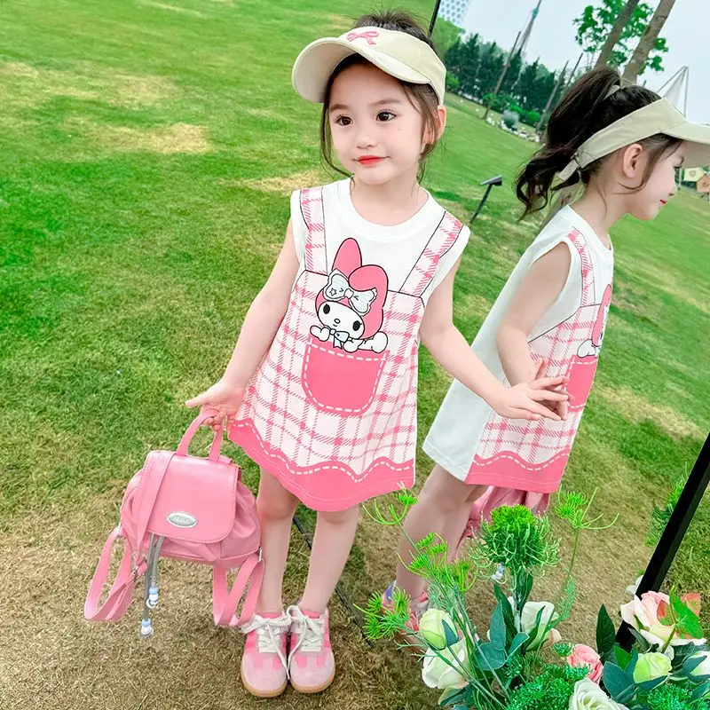 Girly Heart Kuromi Anime Kawaii Sanrio Children Fashion Short Sleeve Skirt Cute Cartoon Princess Dress Clothing Gifts for Kids
Girly Heart Kuromi Anime Kawaii Sanrio Children Fashion Short Sleeve Skirt Cute Cartoon Princess Dress Clothing Gifts for Kids