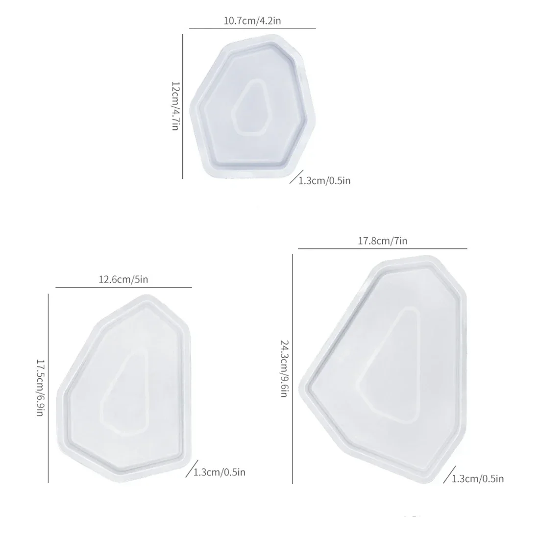 3PCS Geometry Silicone Mold Set DIY Resin Casting Coaster Crystal Making Plaster Home Decor Tray Storage Box Mold
3PCS Geometry Silicone Mold Set DIY Resin Casting Coaster Crystal Making Plaster Home Decor Tray Storage Box Mold
