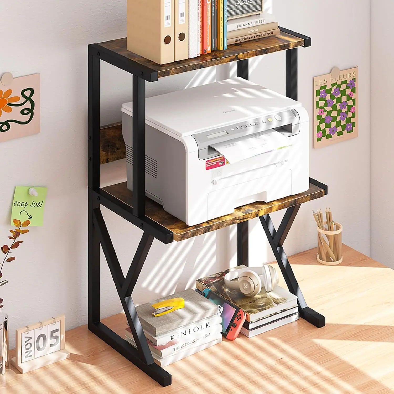 Desktop Printer Stand with 3 Tier Wood Storage Shelves,Under Desk Printer Table,Multi-Purpose Home Office Desk Organizer
Desktop Printer Stand with 3 Tier Wood Storage Shelves,Under Desk Printer Table,Multi-Purpose Home Office Desk Organizer