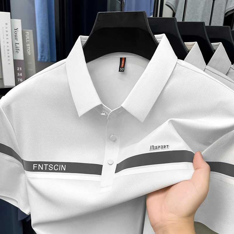 Luxury brand stripe letter embossed short sleeve polo shirt summer fashion breathable men's business casual high-end new T-shirt
Luxury brand stripe letter embossed short sleeve polo shirt summer fashion breathable men's business casual high-end new T-shirt
