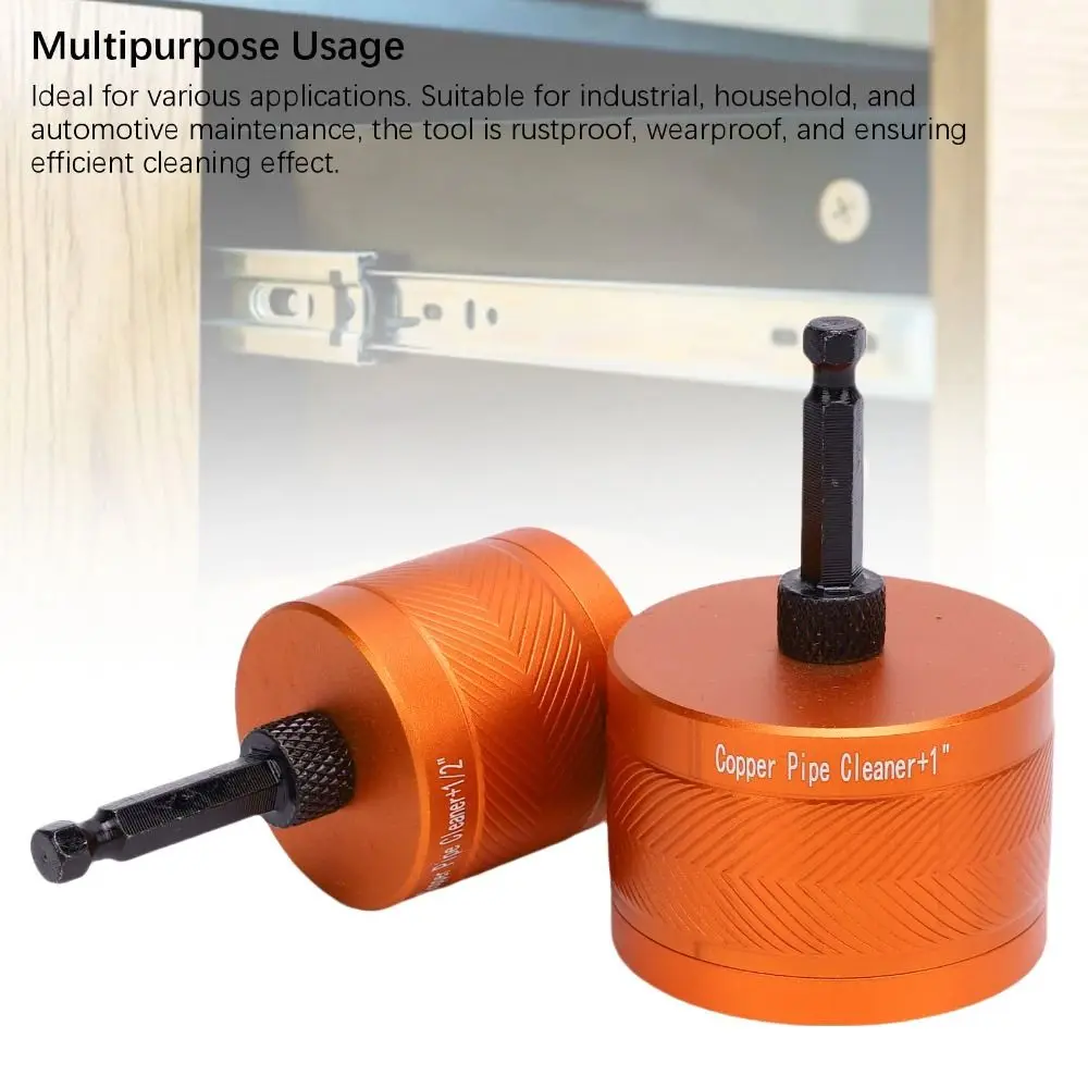 2pcs Durable Orange Copper Pipe Cleaner Aluminum Alloy 1" & 1/2" Metal Pipe Cleaner Copper Pipe Cleaning Tool Deburring
2pcs Durable Orange Copper Pipe Cleaner Aluminum Alloy 1" & 1/2" Metal Pipe Cleaner Copper Pipe Cleaning Tool Deburring