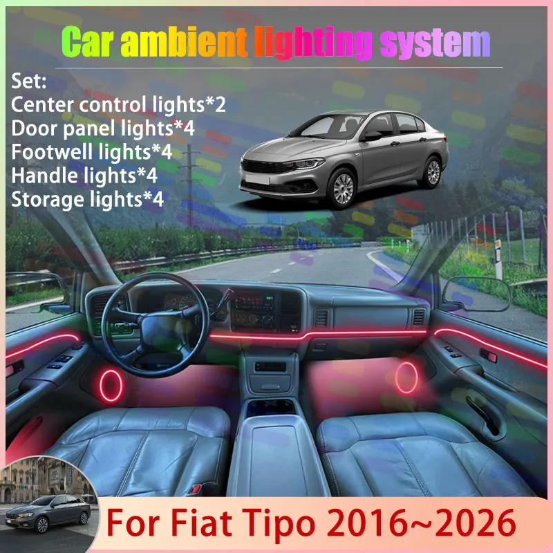 For Fiat Tipo 2016~2026 Egea Dodge Neon 2017 2018 2/18 in 1 Car Atmosphere Light Lamp RGB Shade Ensemble Streamer Atmosphere Set
For Fiat Tipo 2016~2026 Egea Dodge Neon 2017 2018 2/18 in 1 Car Atmosphere Light Lamp RGB Shade Ensemble Streamer Atmosphere Set