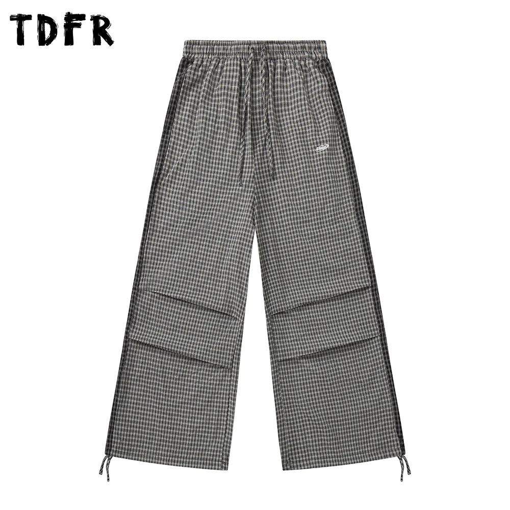 Embroidery Plaid Casual Pants Mens Pleated Spring Loose Wide Leg Elastic Waist Drawstring Jogger Pants Men Trousers
Embroidery Plaid Casual Pants Mens Pleated Spring Loose Wide Leg Elastic Waist Drawstring Jogger Pants Men Trousers