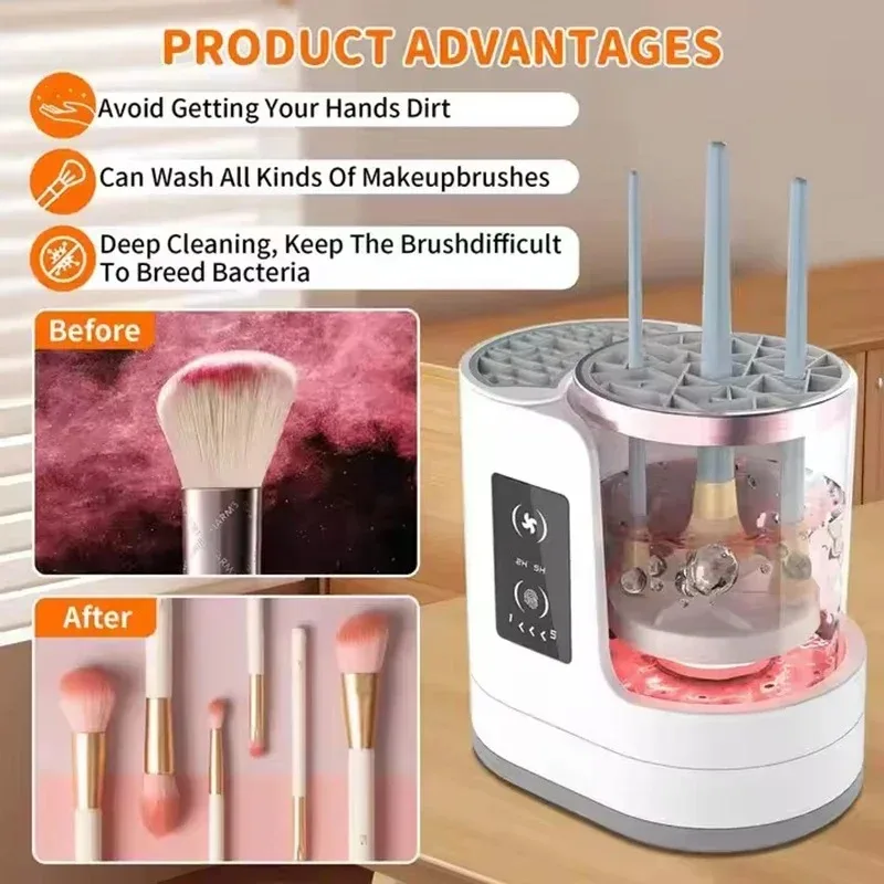 Makeup brush, electric cleaner, and dryer are automatic cleaning tools for brushes and sponges suitable for both male and female
Makeup brush, electric cleaner, and dryer are automatic cleaning tools for brushes and sponges suitable for both male and female