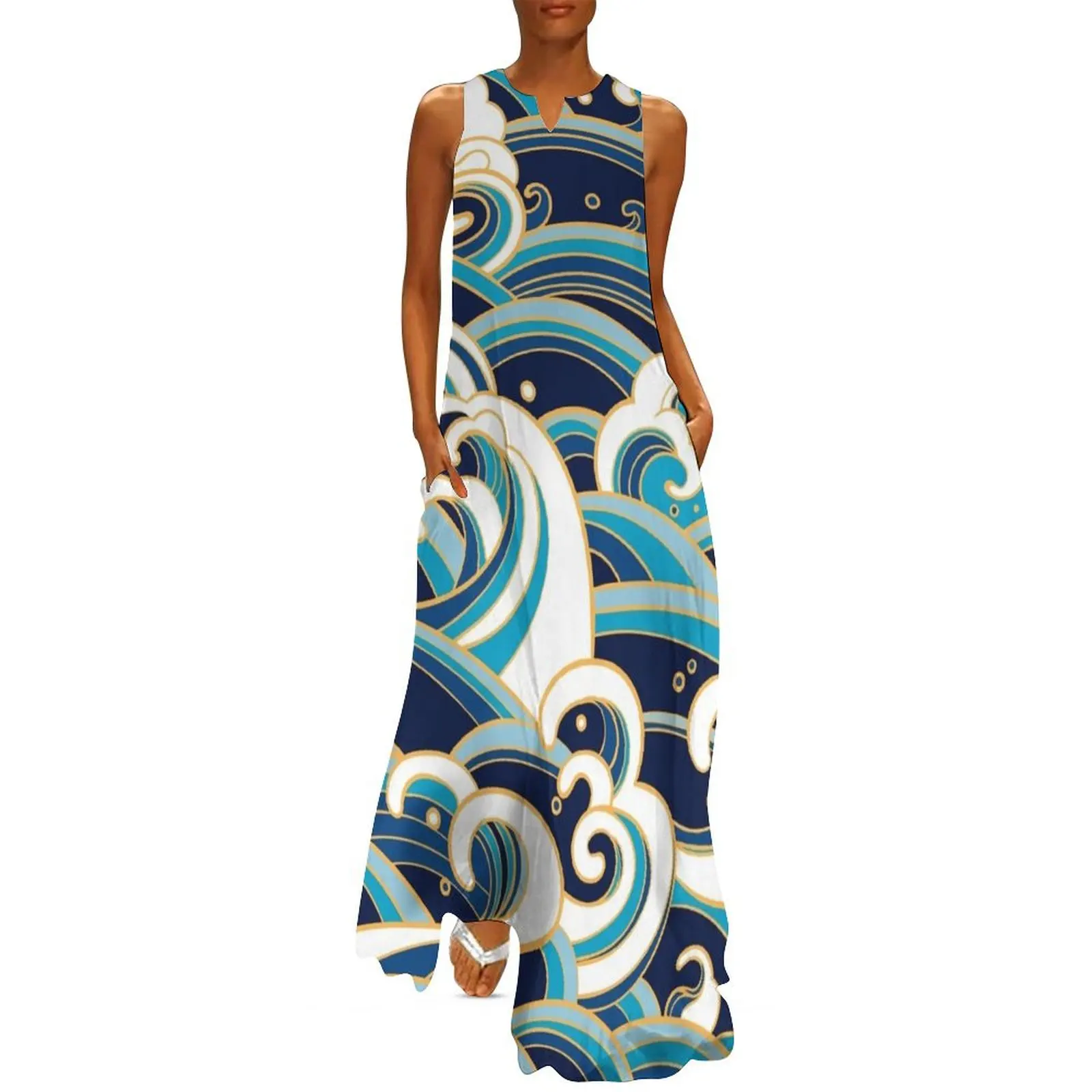 Japanese waves Long Dress elegant party dresses for women 2024 women"s summer jumpsuit
Japanese waves Long Dress elegant party dresses for women 2024 women"s summer jumpsuit