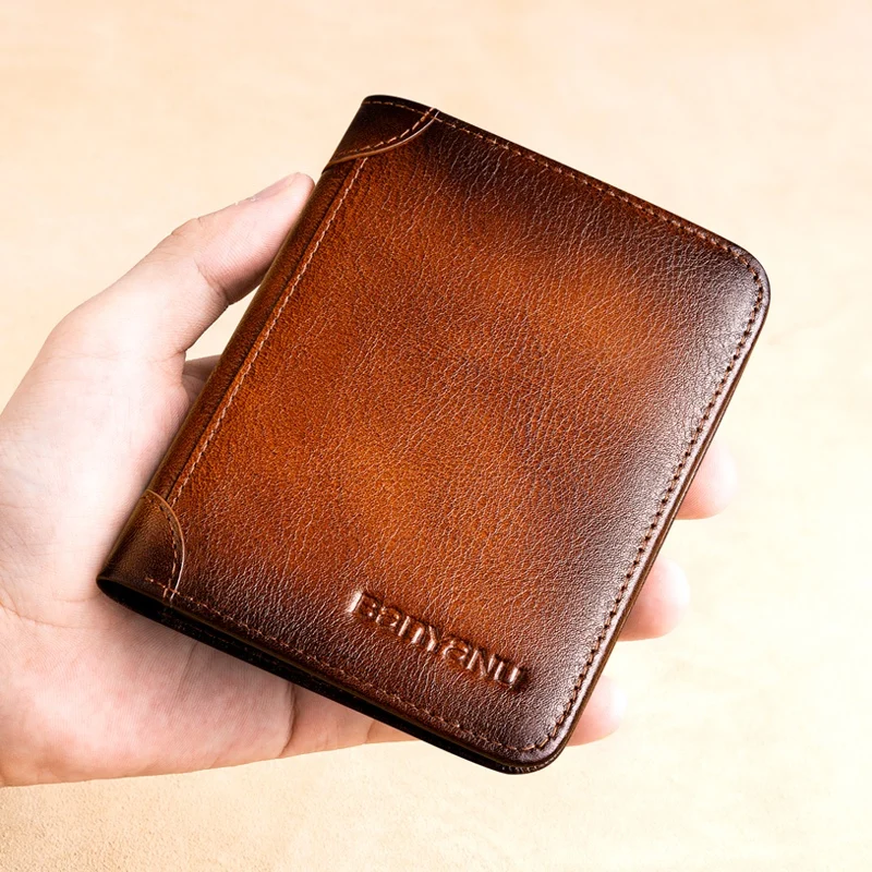 【Genuine Cow Leather】BANYANU Men's Wallet, Vintage Short Tri-Fold Slim Vertical RFID Blocking Multiple Card Slots & Gift Box
【Genuine Cow Leather】BANYANU Men's Wallet, Vintage Short Tri-Fold Slim Vertical RFID Blocking Multiple Card Slots & Gift Box